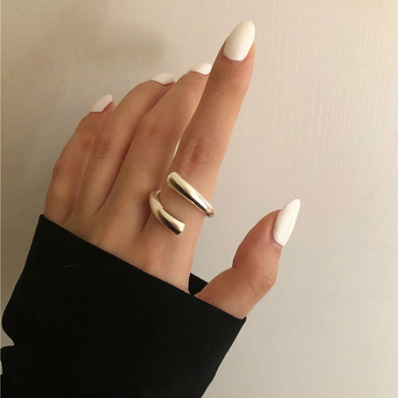 Fashion Silver Irregular Geometric Adjustable Finger Ring Women Jewelry New