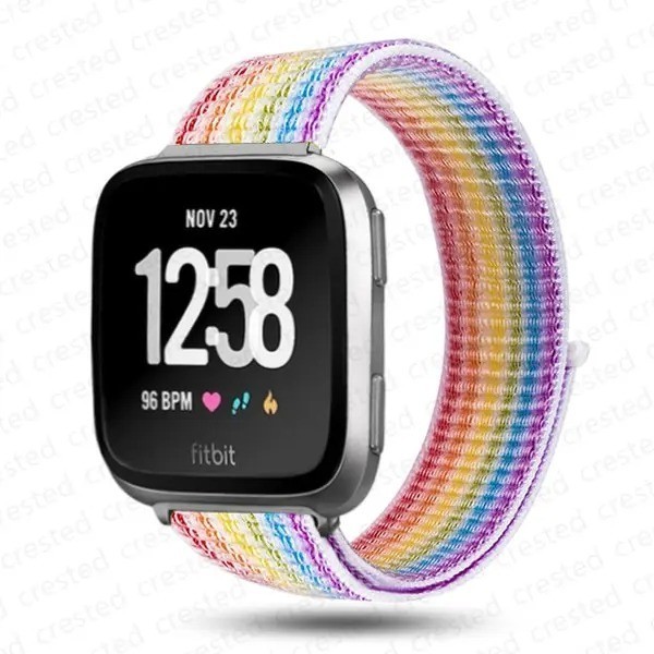 Woven Nylon Strap Sport Wristband Watch Band For Fitbit Versa 4 /3