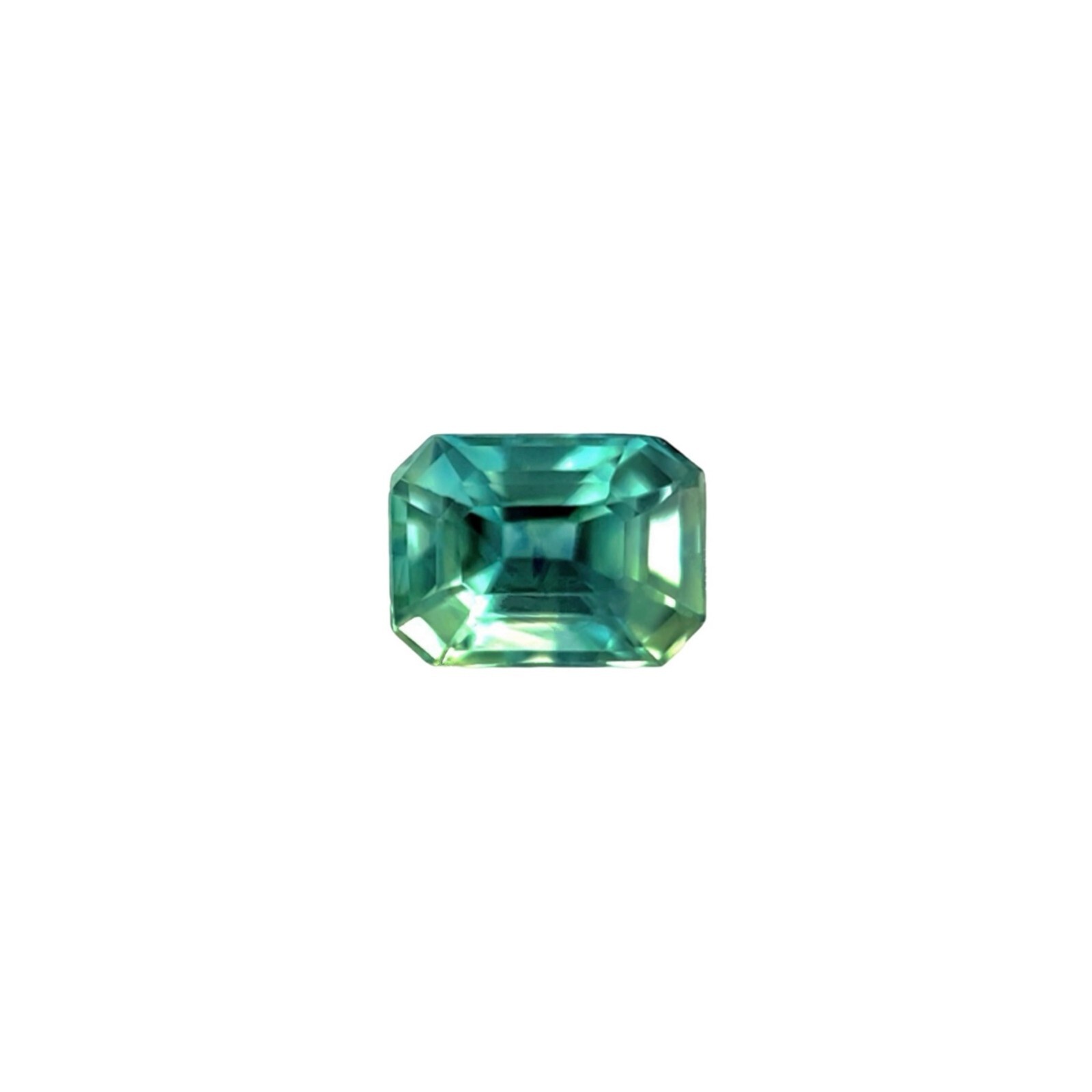 Vivid Green Blue Sapphire NATURAL 0.90ct Emerald Octagon Cut 5.8×4.4mm VS Gem