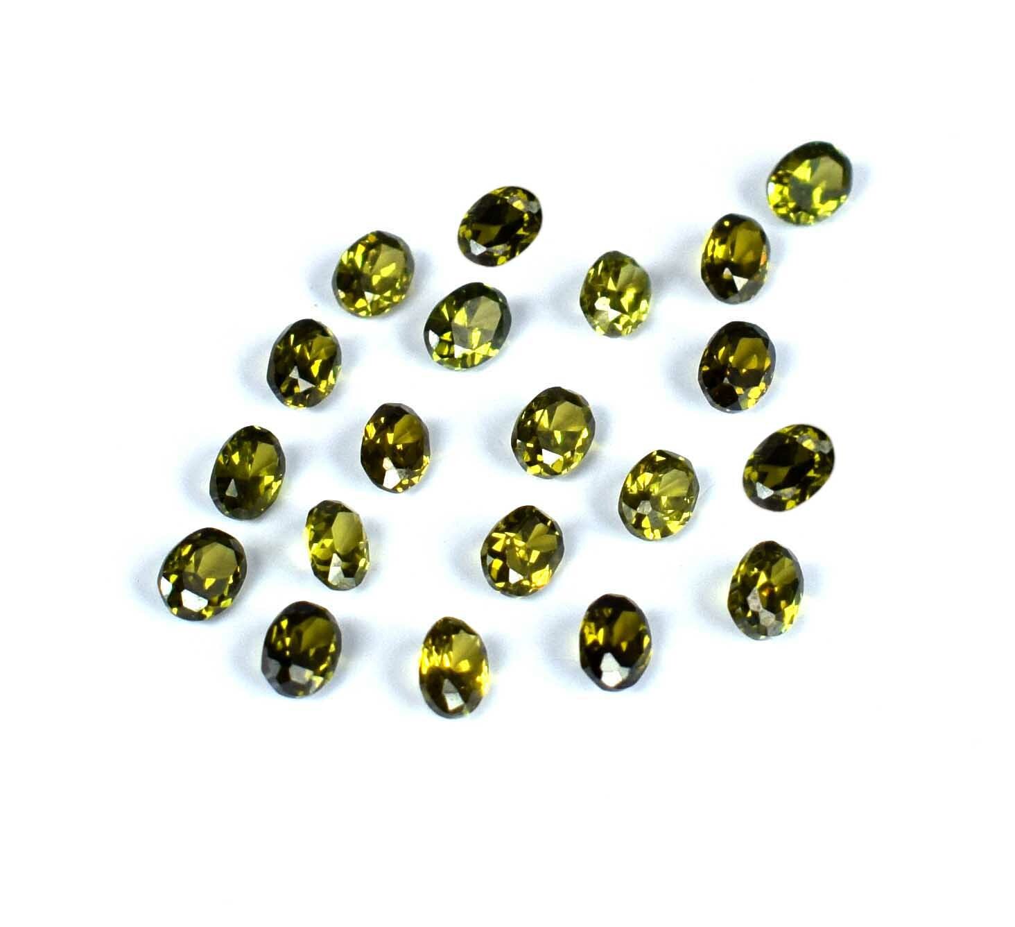 6.40 Ct/3 mm Oval Green Tourmaline Natural Gemstone 20 Pcs Lot Certified BB04