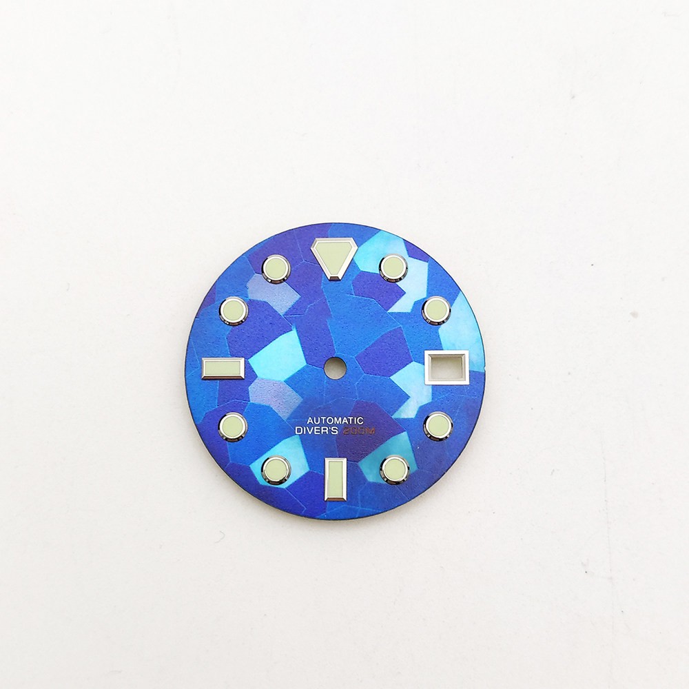 28.5mm Lume Diver Dial Mosaic Pattern Fit Auto Movement Mod