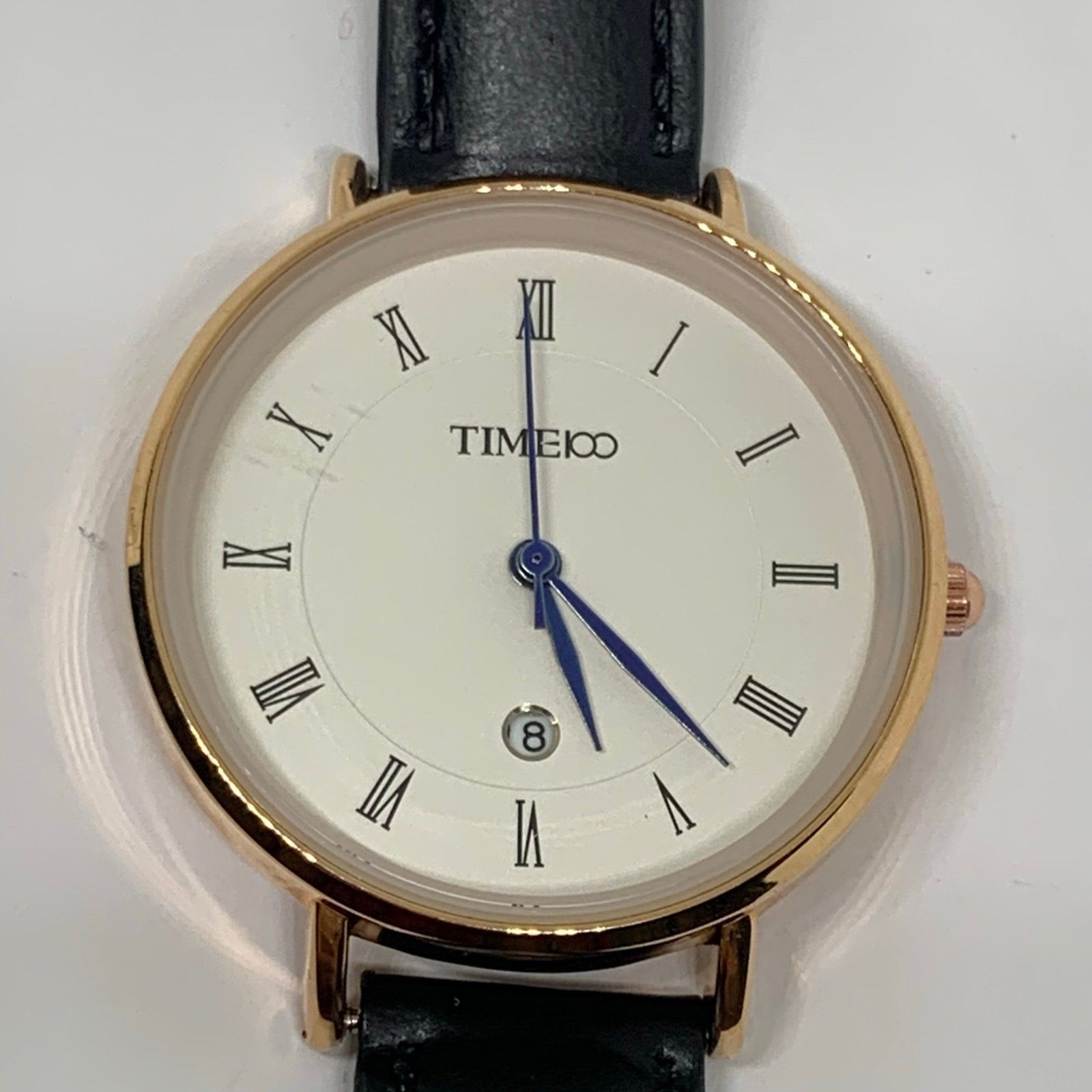 Timeco women’s quartz analog date wrist watch 32mm rose gold running