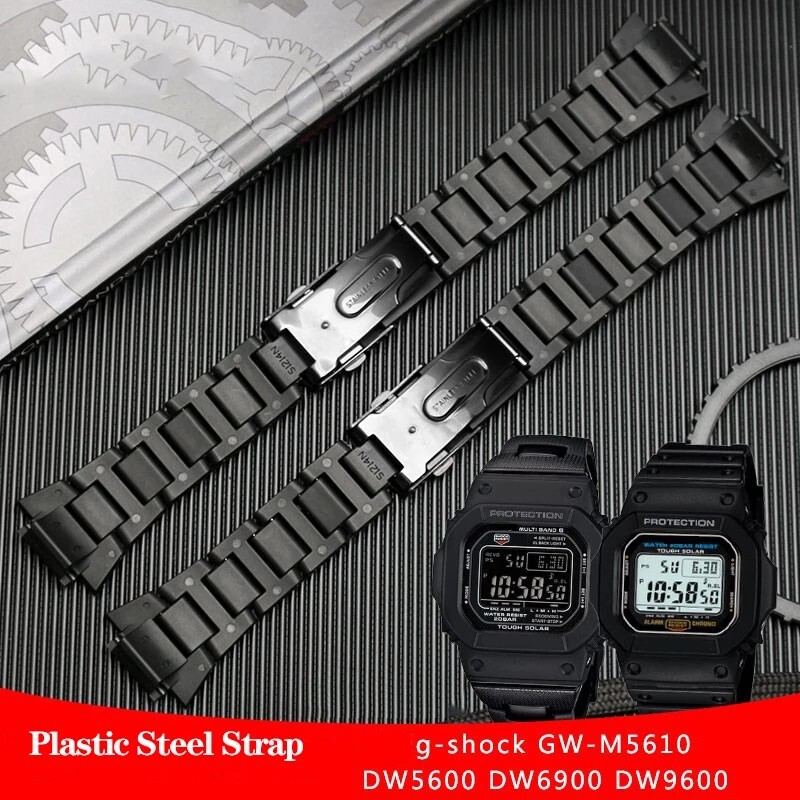 Plastic,Metal, Steel Band For Casio G-SHOCK DW-5600 DW6900 DW9600 ,16mm