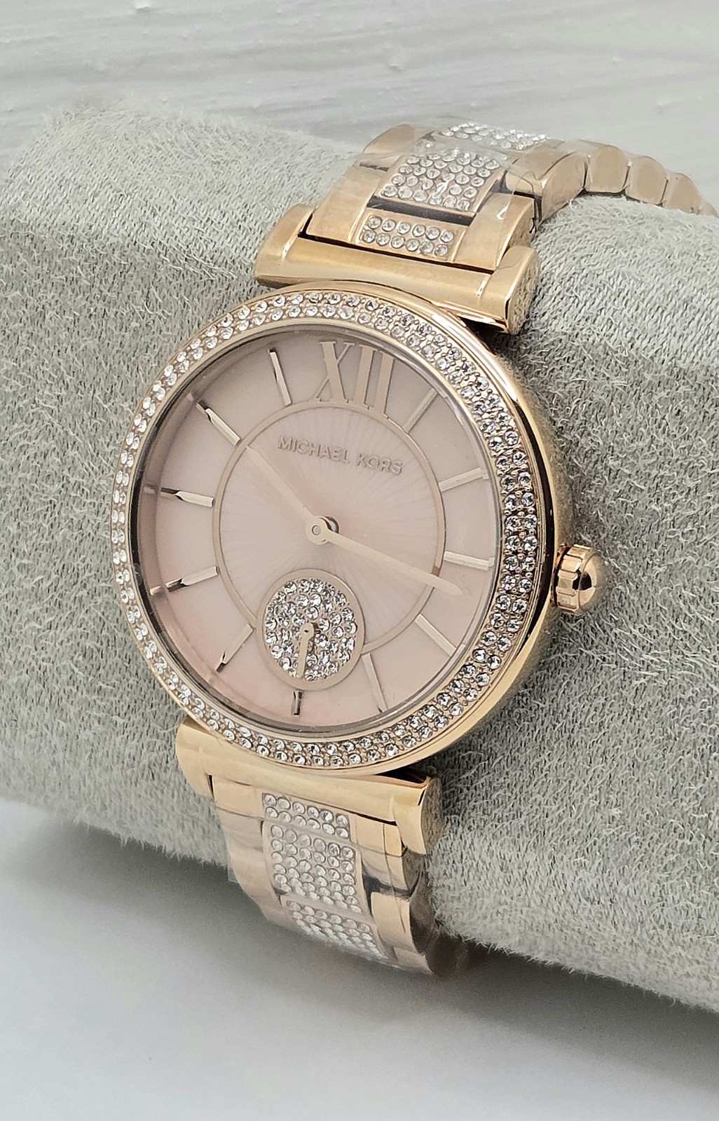 MICHAEL KORS ABBEY MK4617 PINK DIAL ROSE GOLD BRACELET QUARTZ 36MM WOMENS WATCH