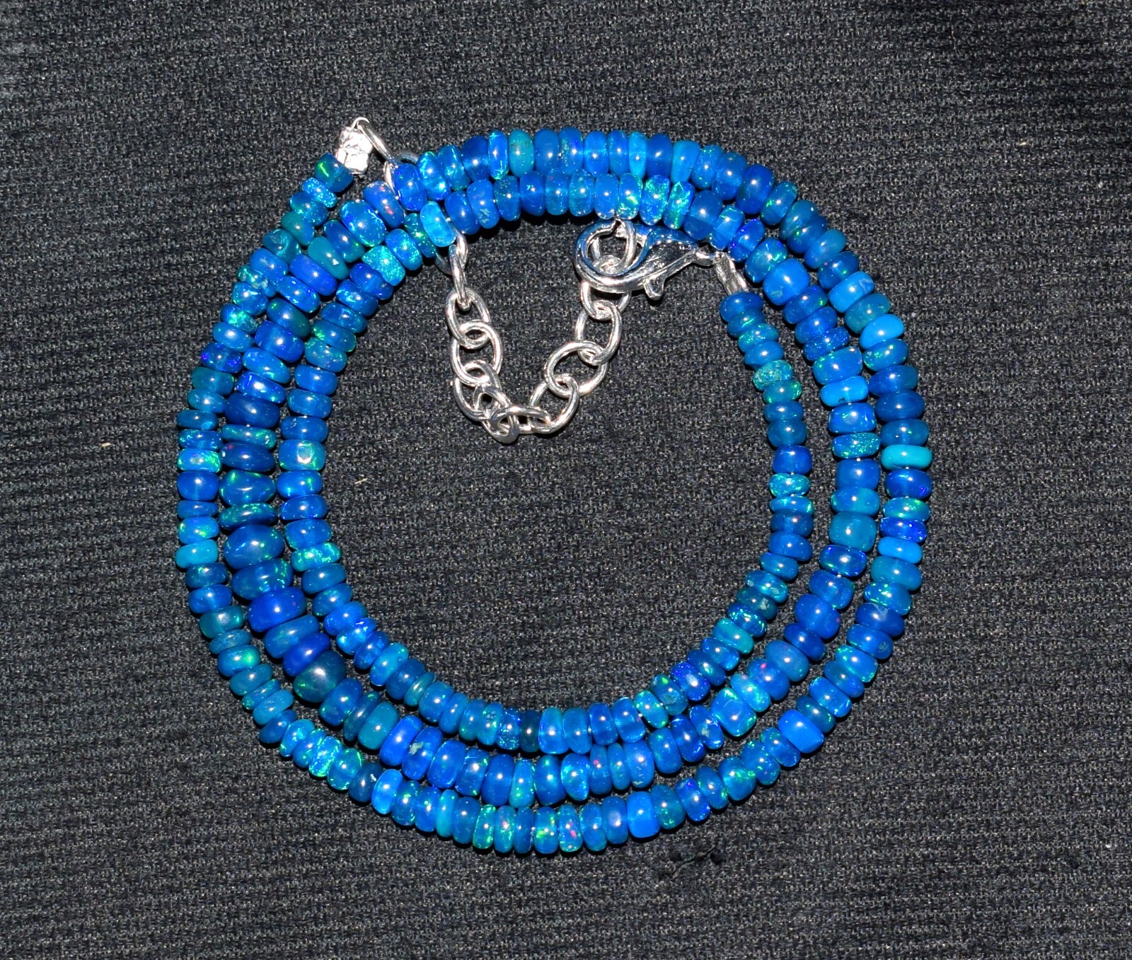 16″ Natural Ethiopian Opal Wello Fire Opal Gemstone Bead Necklace Size 3-4.5 MM