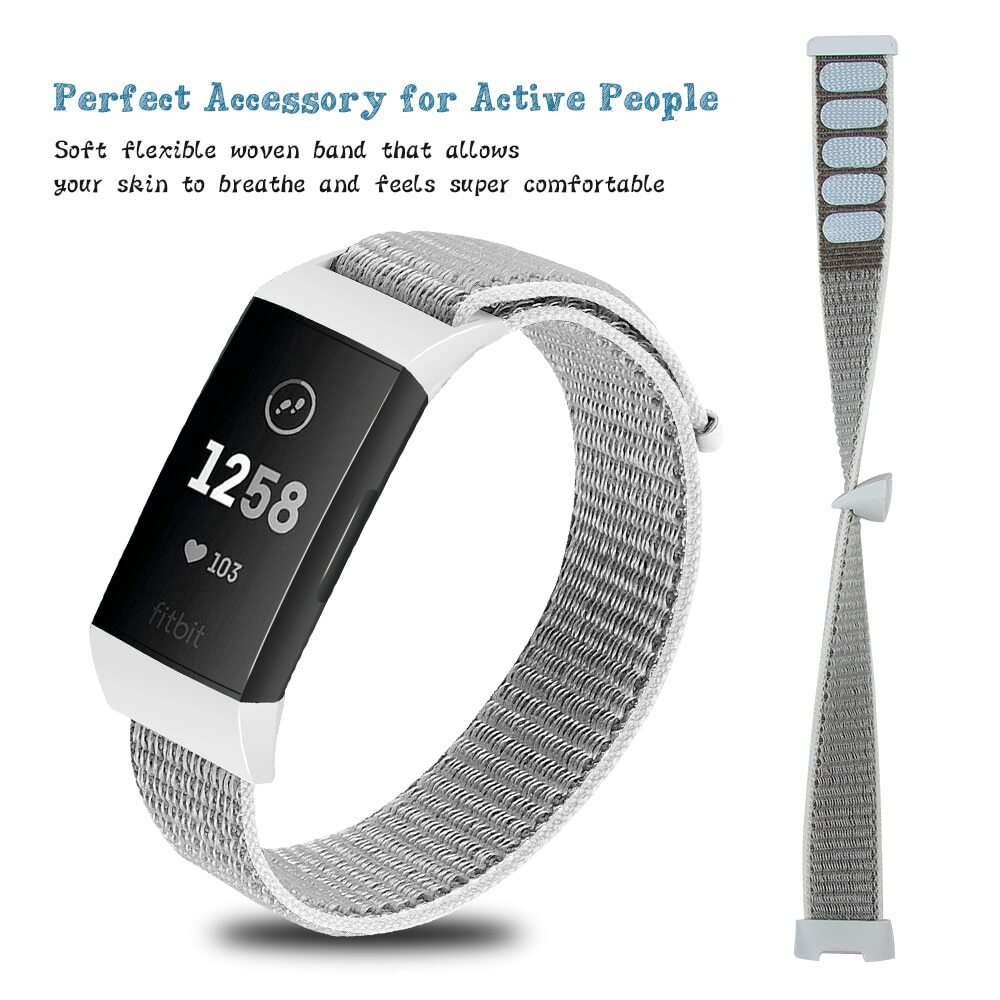 Wristband For Fitbit Charge3/Charge 4 Nylon Watch Band Sport Loop Strap Bracelet