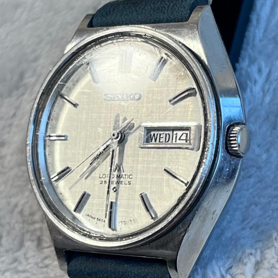 SEIKO LORD MATIC 5606-7010 Automatic 25 Jewel Day-Date Silver Dial Men’s Japan