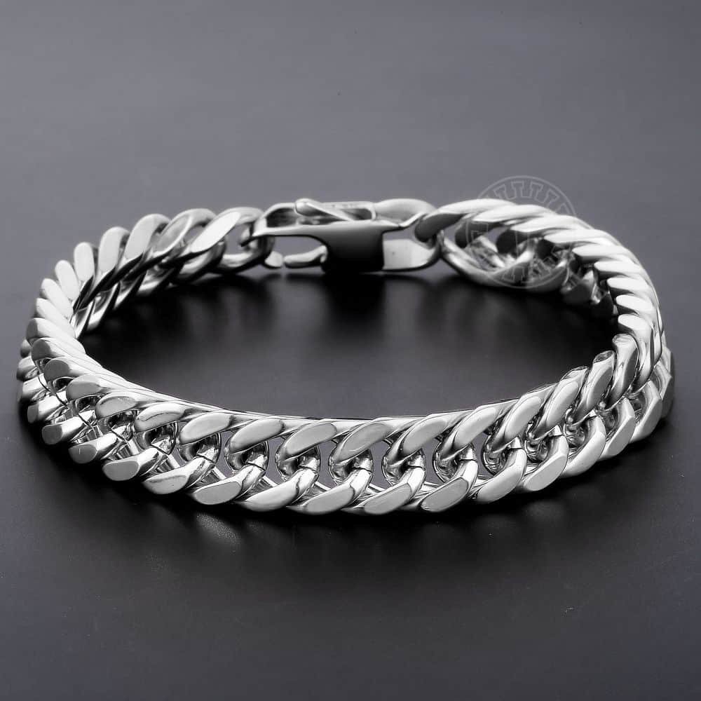 11mm Men’s Stainless Steel Bracelet Necklace Jewelry Set Byzantine Chain 8-30in