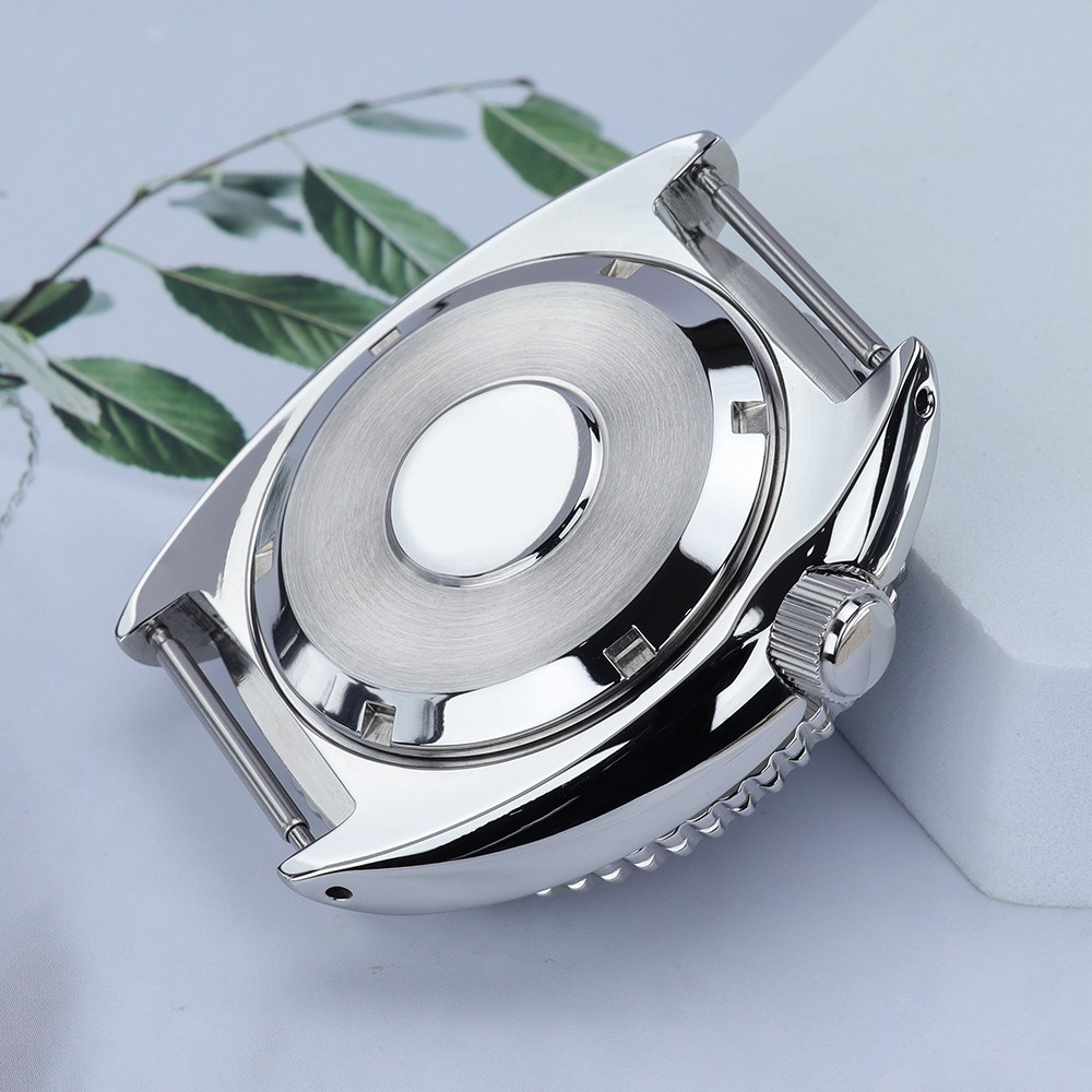 45mm Vintage Watch Case Silver Premium Steel 100m Diver For Seiko NH35 Movement