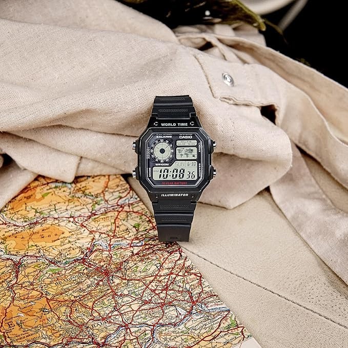 BRAND NEW BOXED CASIO MEN’S DIGITAL WATCH AE-1200WH-1AVCF 3299 100M WR ALARMS