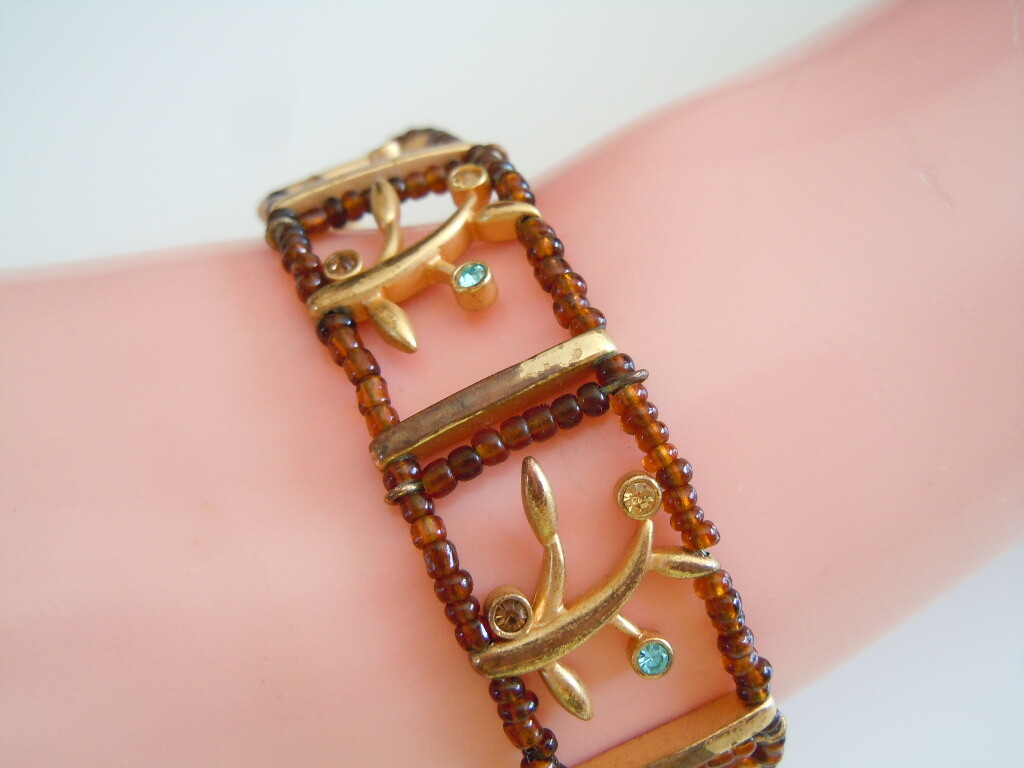 Bracelet Rhinestones & Seed Beads Fashion Jewelry 16.5 g/Length 18-23 cm