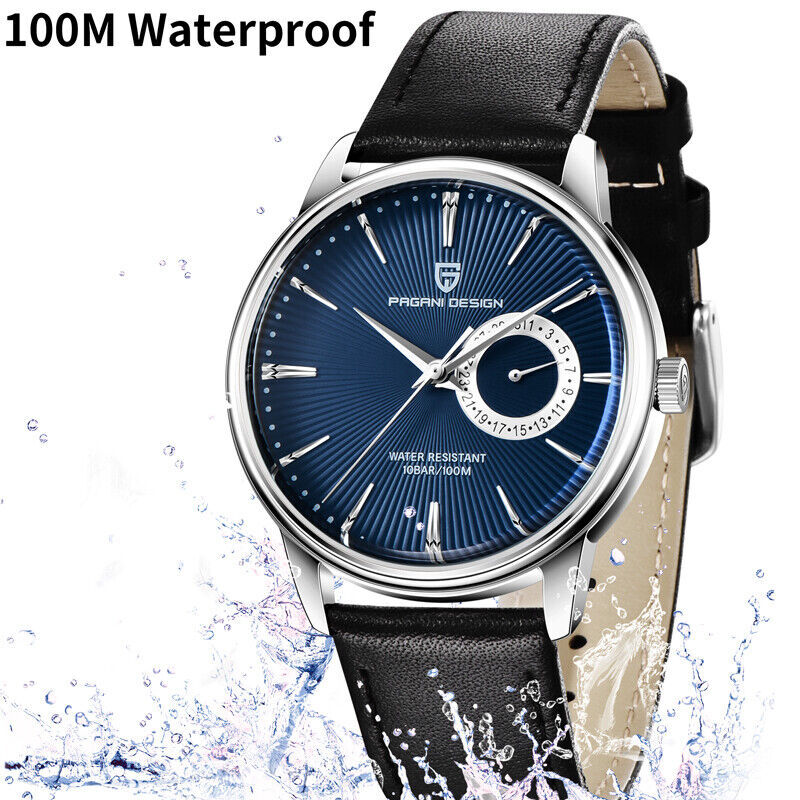 PAGANI DESIGN Men’s Military Watches Business Quartz Wristwatch Leather Strap