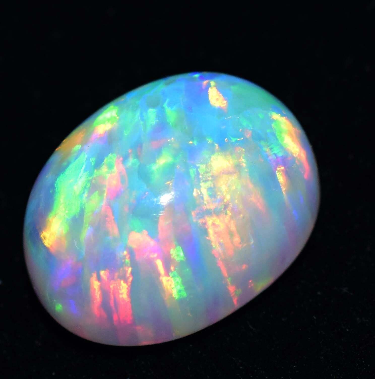 Natural Ethiopian Fire Opal 8.15 CT Certified Play Of Color 14 X 11 MM Gemstone