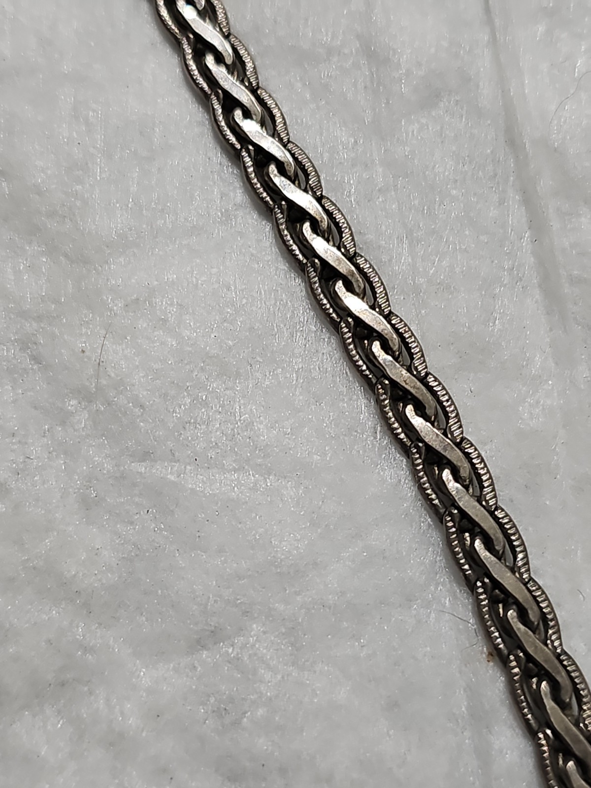 Vintage Italy 925 Sterling Silver Braided Wheat Chain Necklace Heavy 33.9g 20″