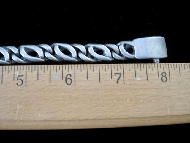 VTG STERLING SILVER CHAIN 8.25 in MELESIO RODRIGUEZ TR-114 56 gms TAXCO MEXICO