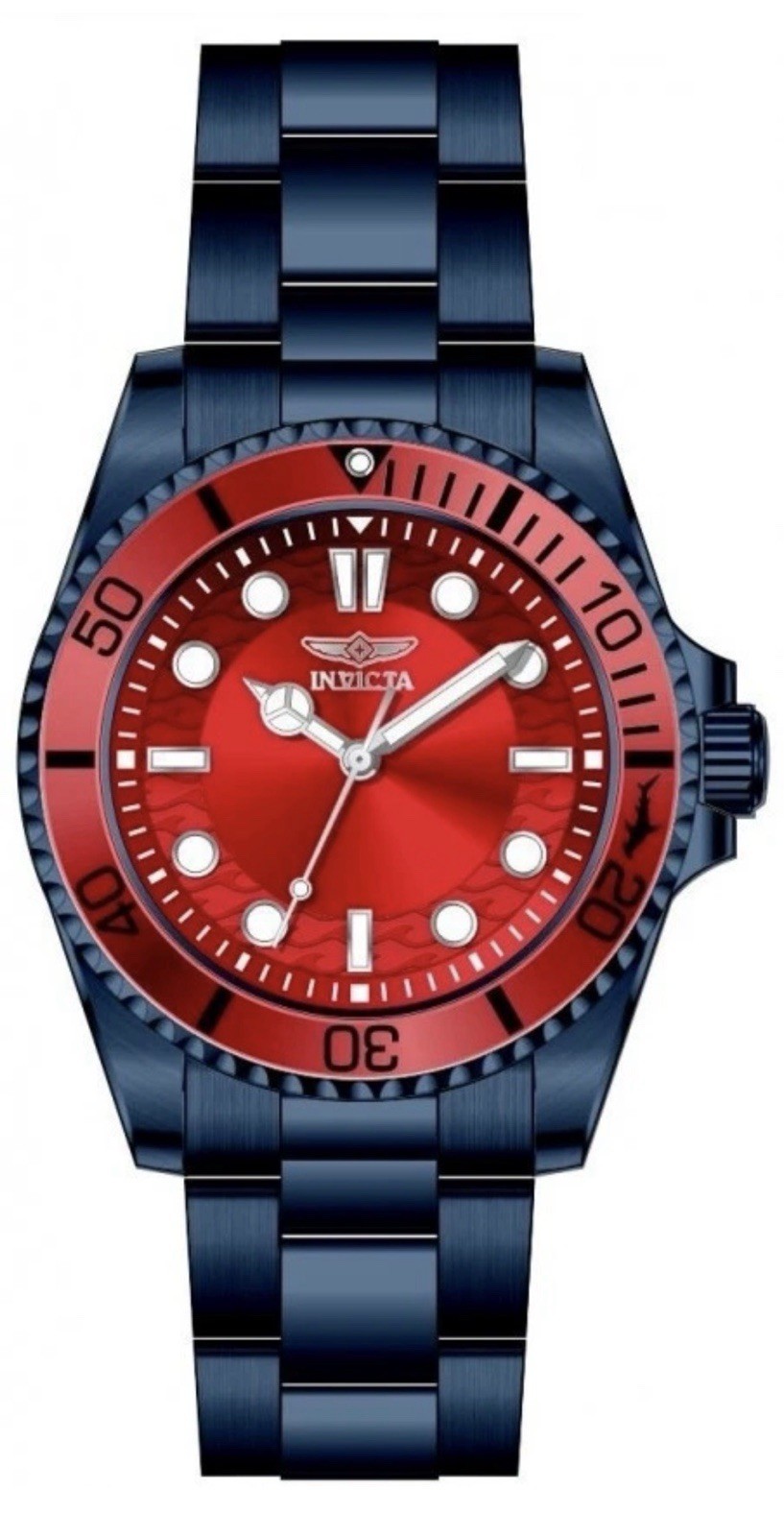 Invicta Pro Diver Blue Label Men’s Quartz Watch – 43mm – Blue/Red – 50965 NIB