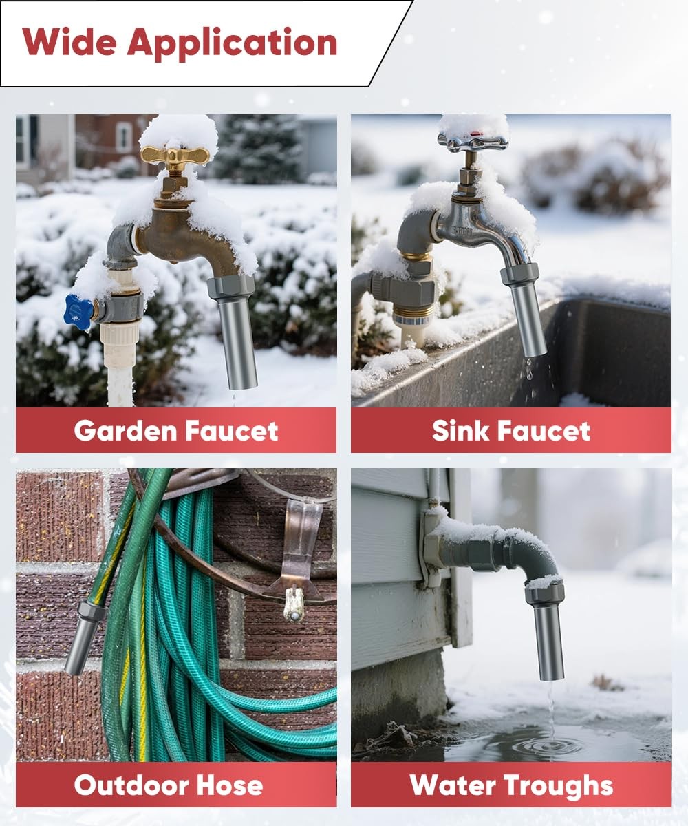 Outdoor Faucet Winter Freeze Protection Valve, Activates at Water Temperature B