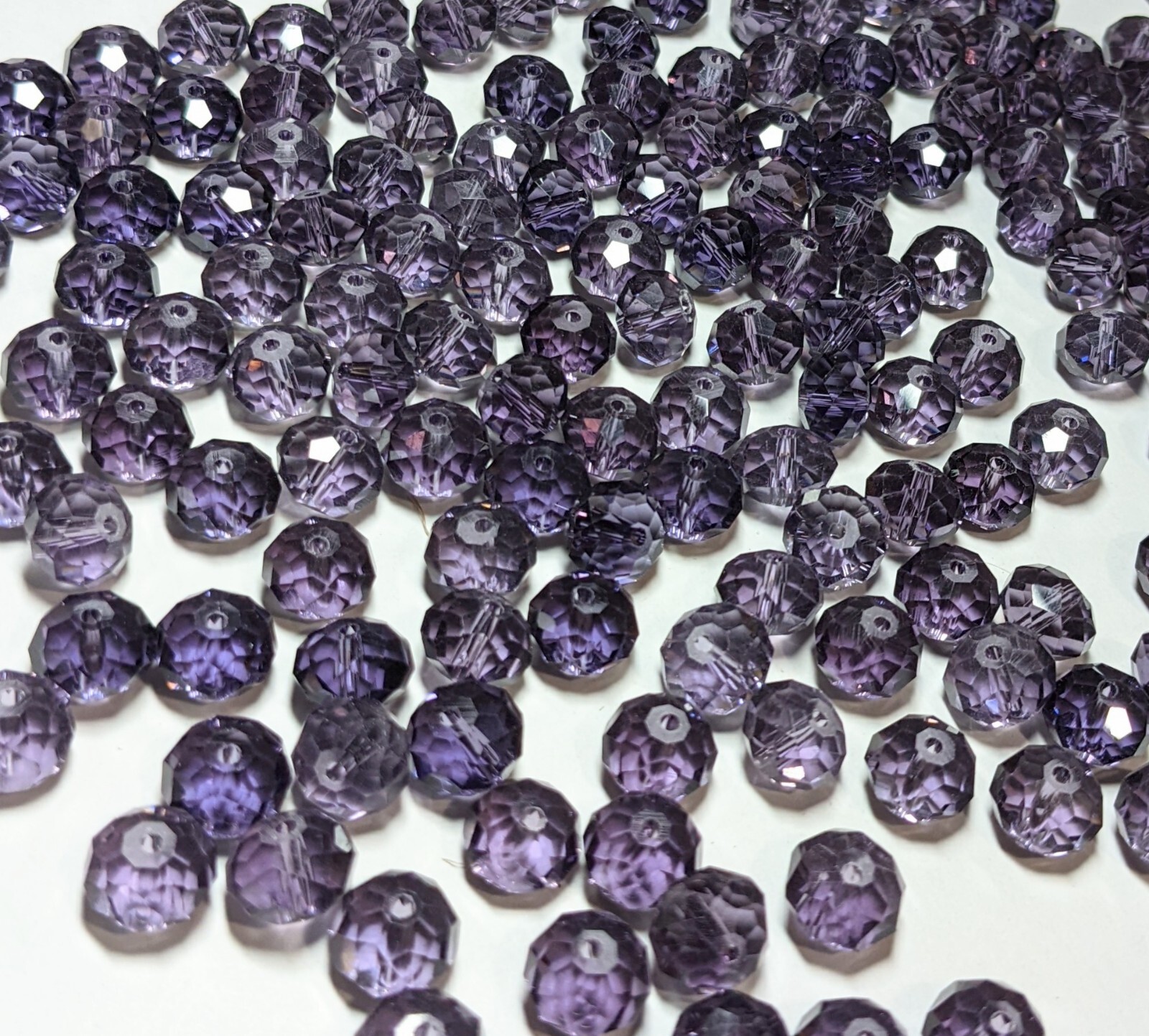Crystal Beads 8mm Beads for Jewelry Making Bulk 180 pcs Purple Roundelle