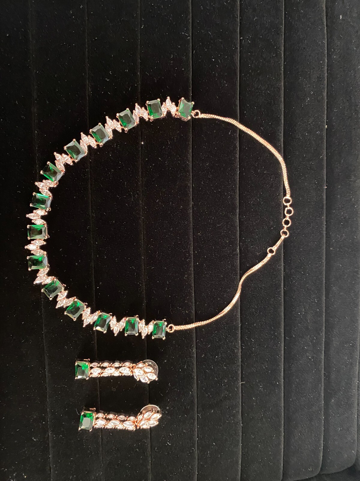 Emerald Necklace set A D Jewelry Rose Gold Bridesmaid Jewelry Gift C Z Jewelry