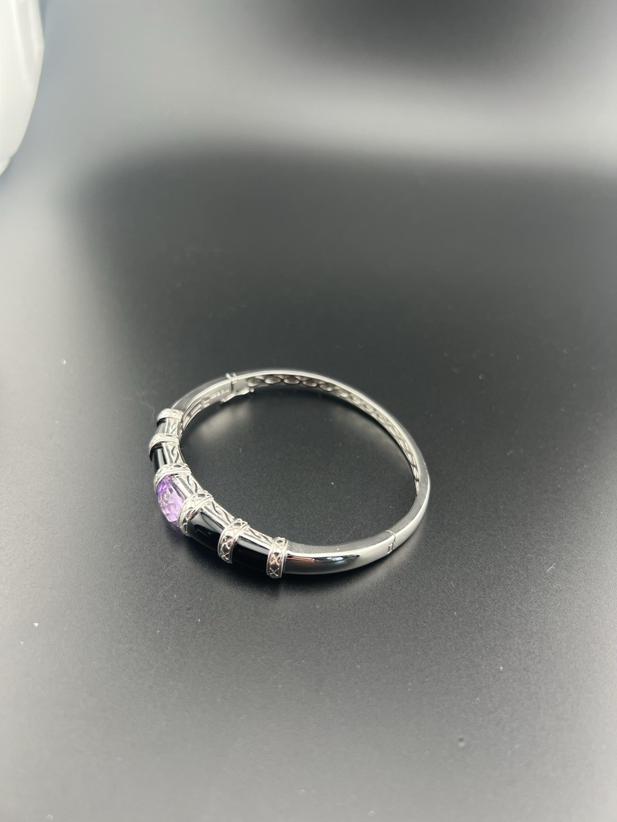 Vintage Victoria Wieck Sterling Silver 925 Purple Amethyst Stone Size 7 Bracelet