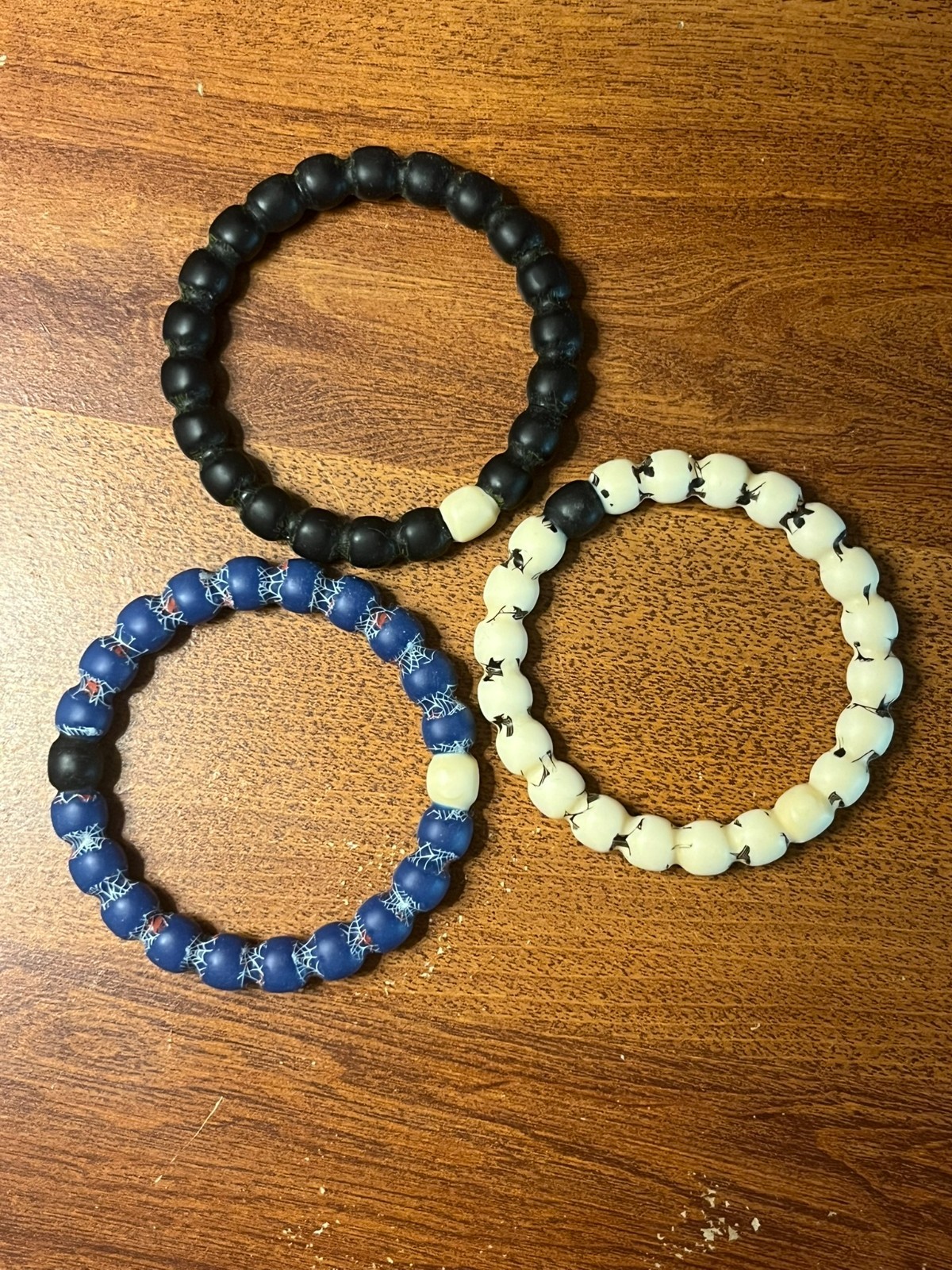 Used Extra Small Lokai Bracelets: Spiderman, Black Panther, Venom. Designs Worn.
