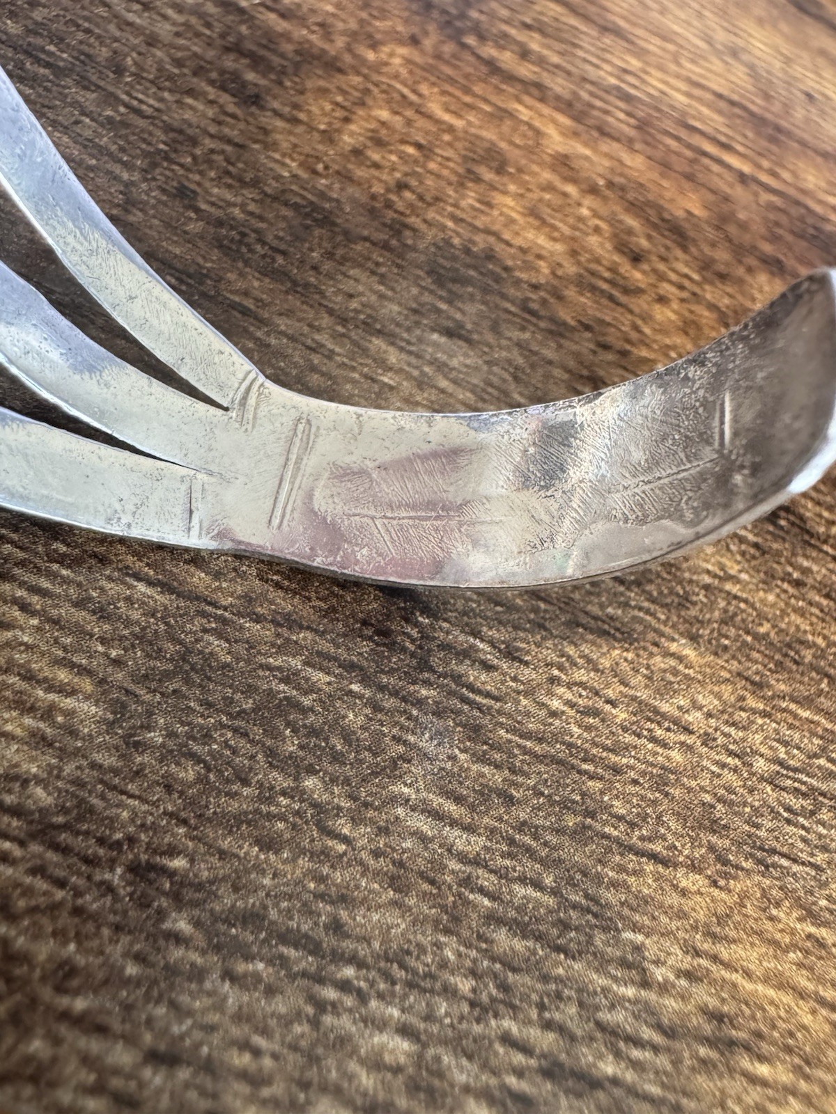 Sterling Silver Petrified Wood Cuff Bracelet – Vtg Southwestern Fred Harvey Era