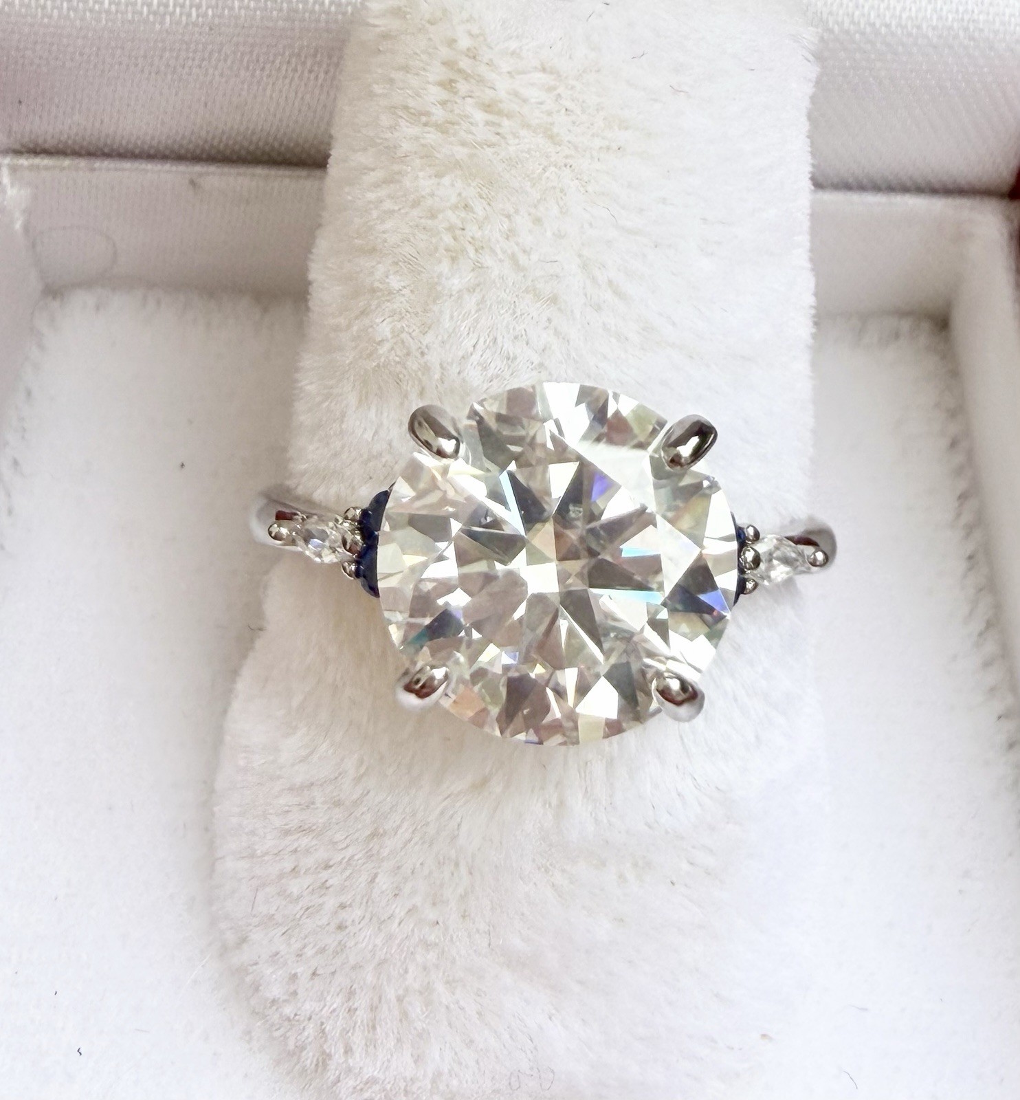 Genuine Moissanite Ring 4 Ct Size 6.25 GRA Certified S925 Lab Sapphire