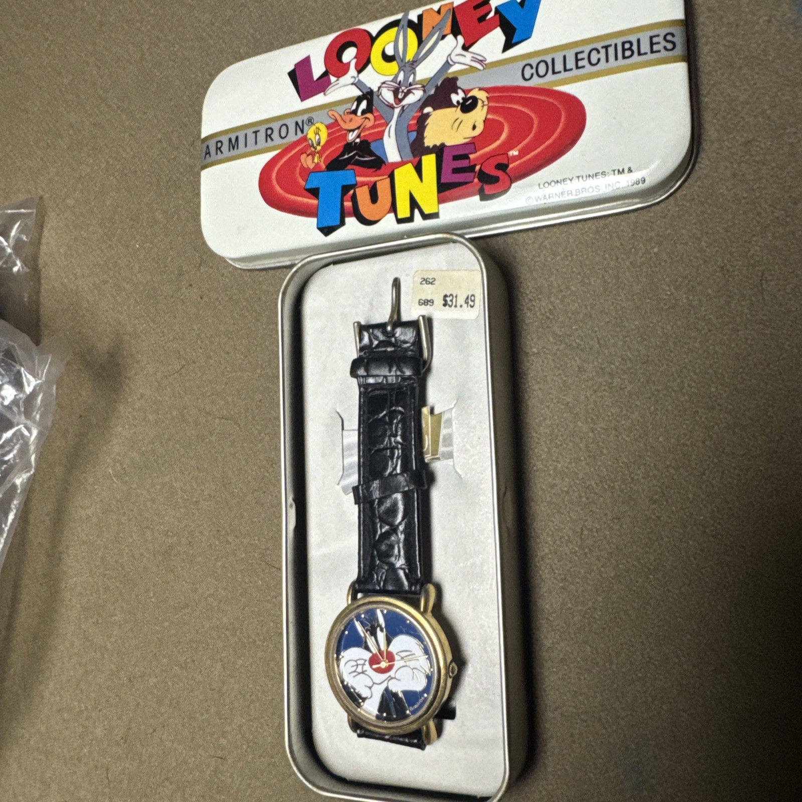 Vtg Sylvester the Cat Quartz Watch Looney Tunes Warner Bros WORKING (Lot 1-802)