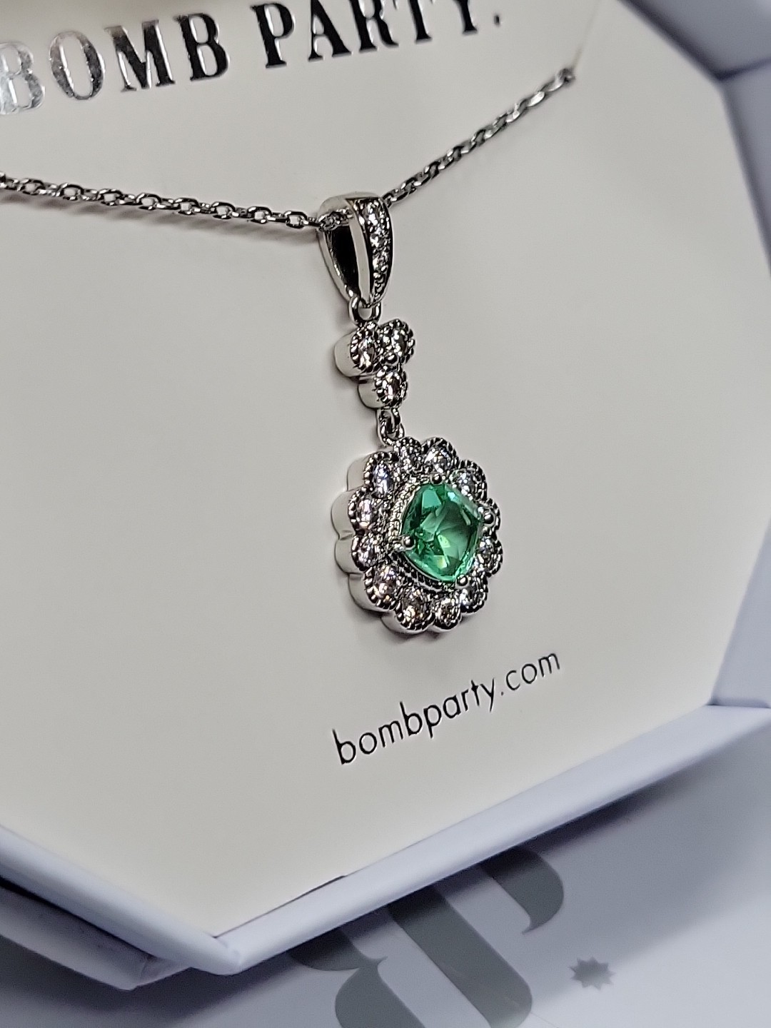 BOMB PARTY RBP3396 NECKLACE *ALWAYS BE MY FOREVER* L/C ERINITE/RHODIUM