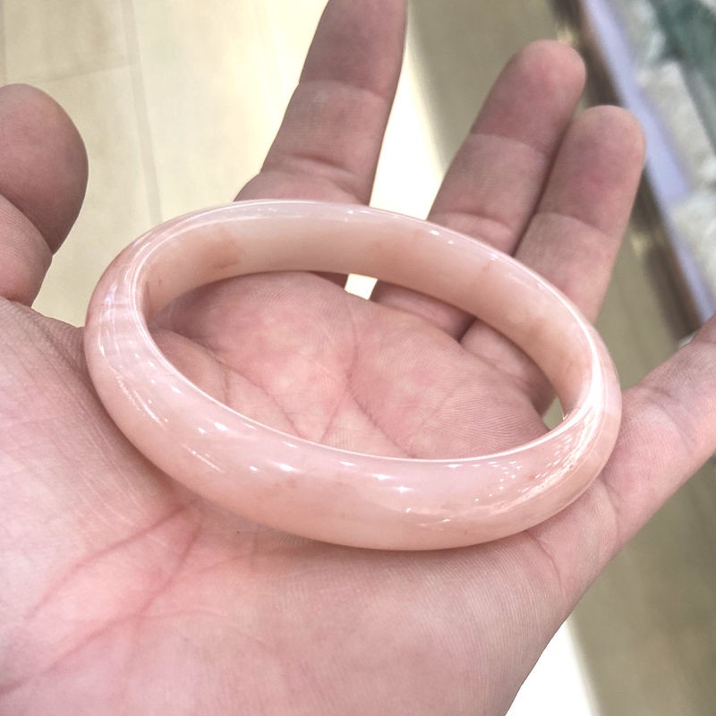 Certified Natural Grade A Pink Peach Blossom jade jadeite Bangle Bracelet