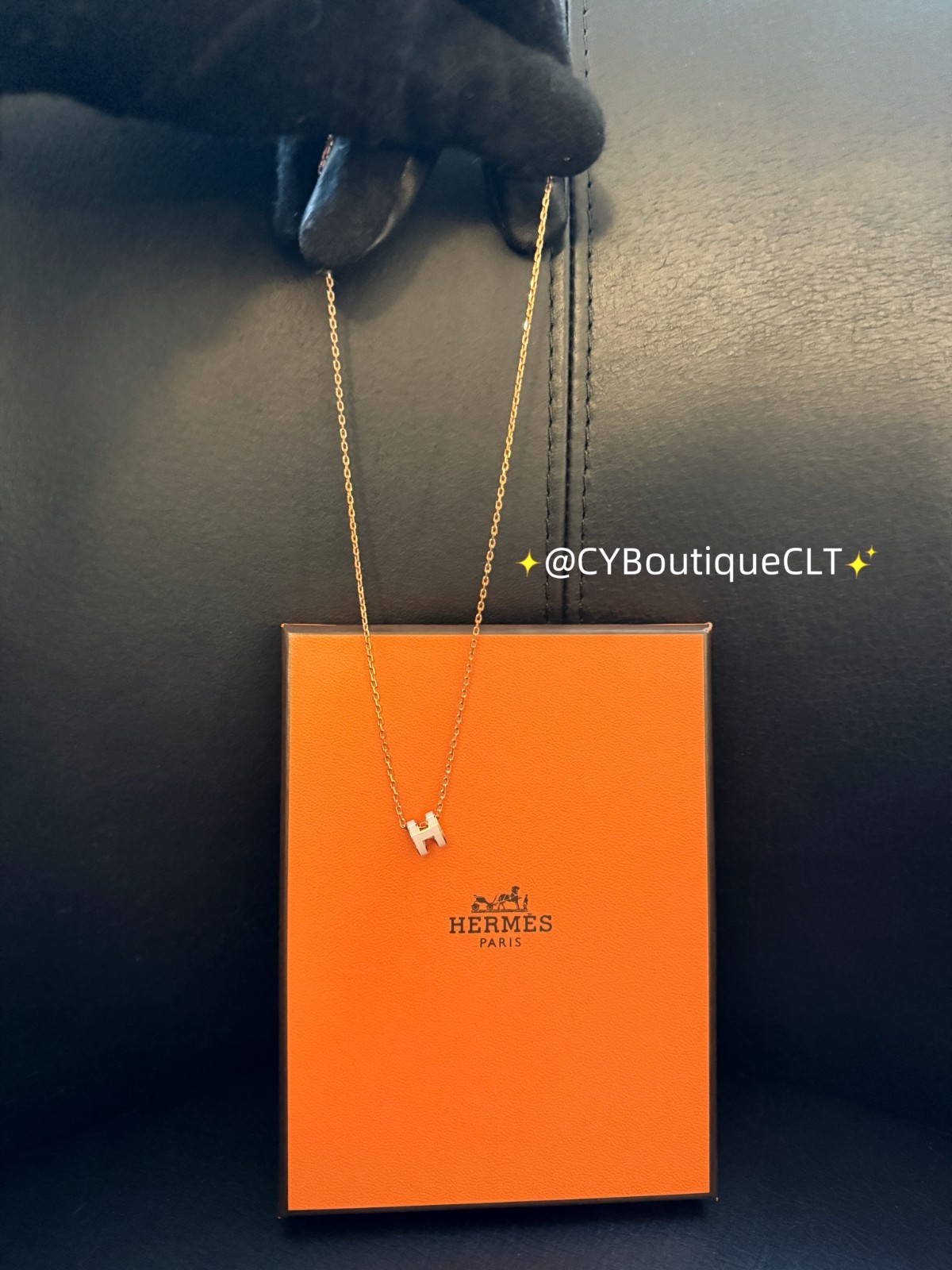Hermès Mini Pop H Pendant Rose Dragee (Light Pink) w Rose Gold Chain Giftable