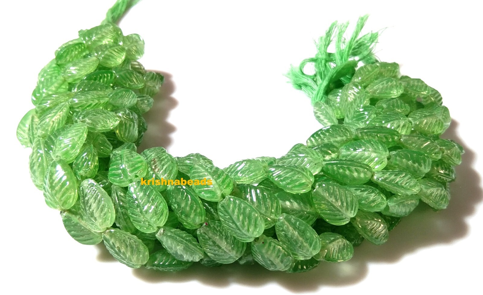 GREEN AMETHYST HYDRO LEAF CARVED PEAR 11-14MM GEMSTONE BEADS 14″INCH 1 STRAND