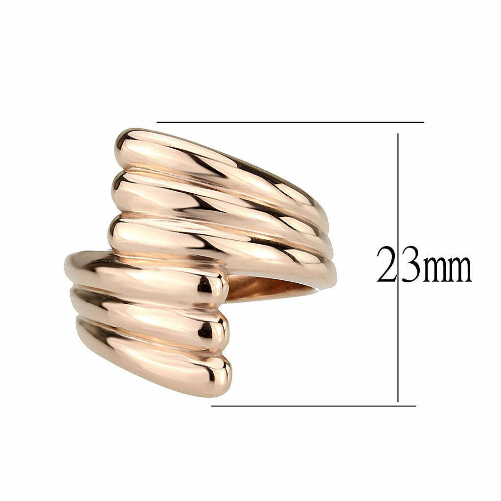 TK3800 – IP Rose Gold(Ion Plating) Stainless Steel Ring with NoStone in No Stone