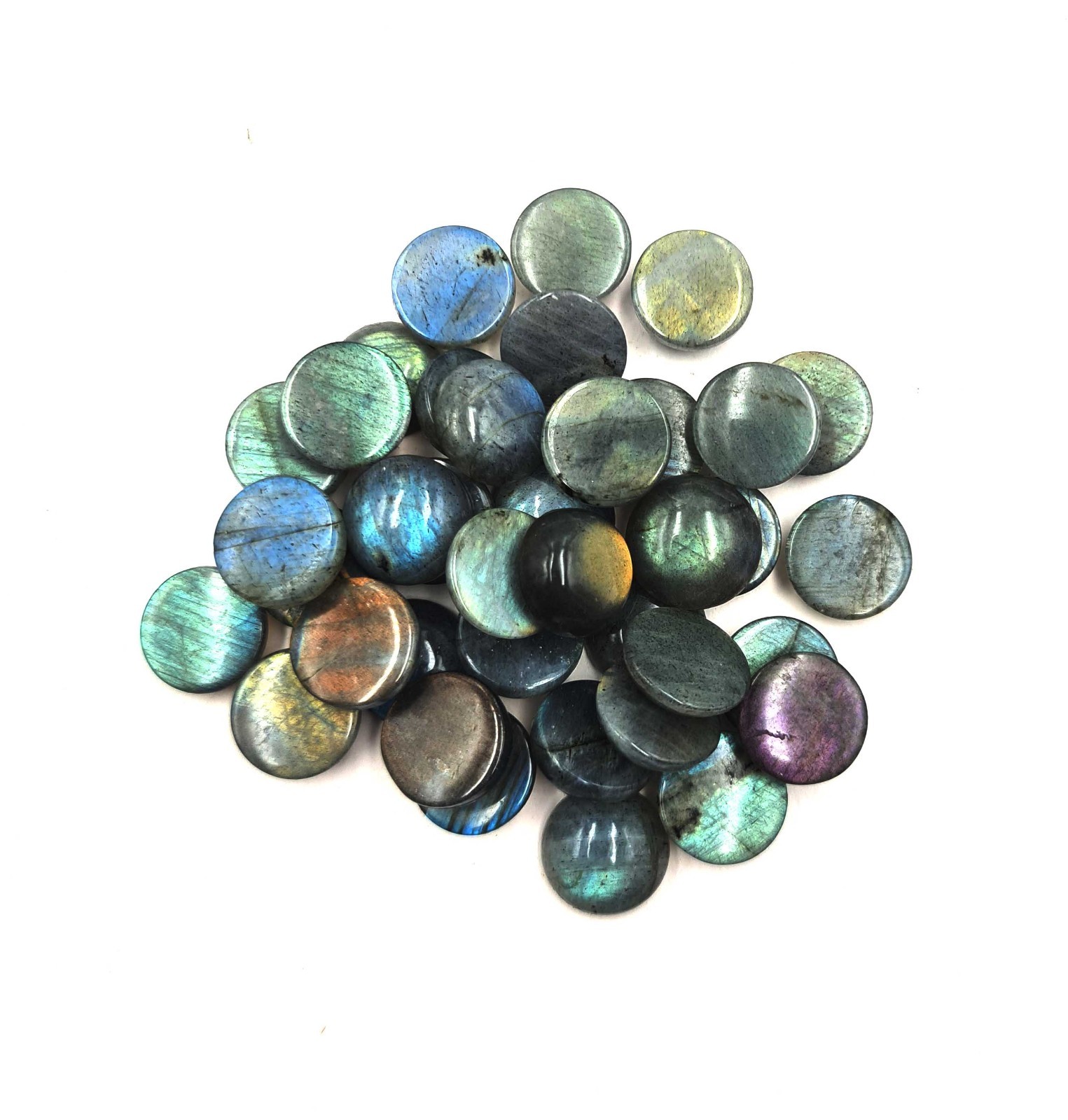 Natural Labradorite Round Cabochon Loose Gemstone Lot 11 Pcs 14 MM 105 CT