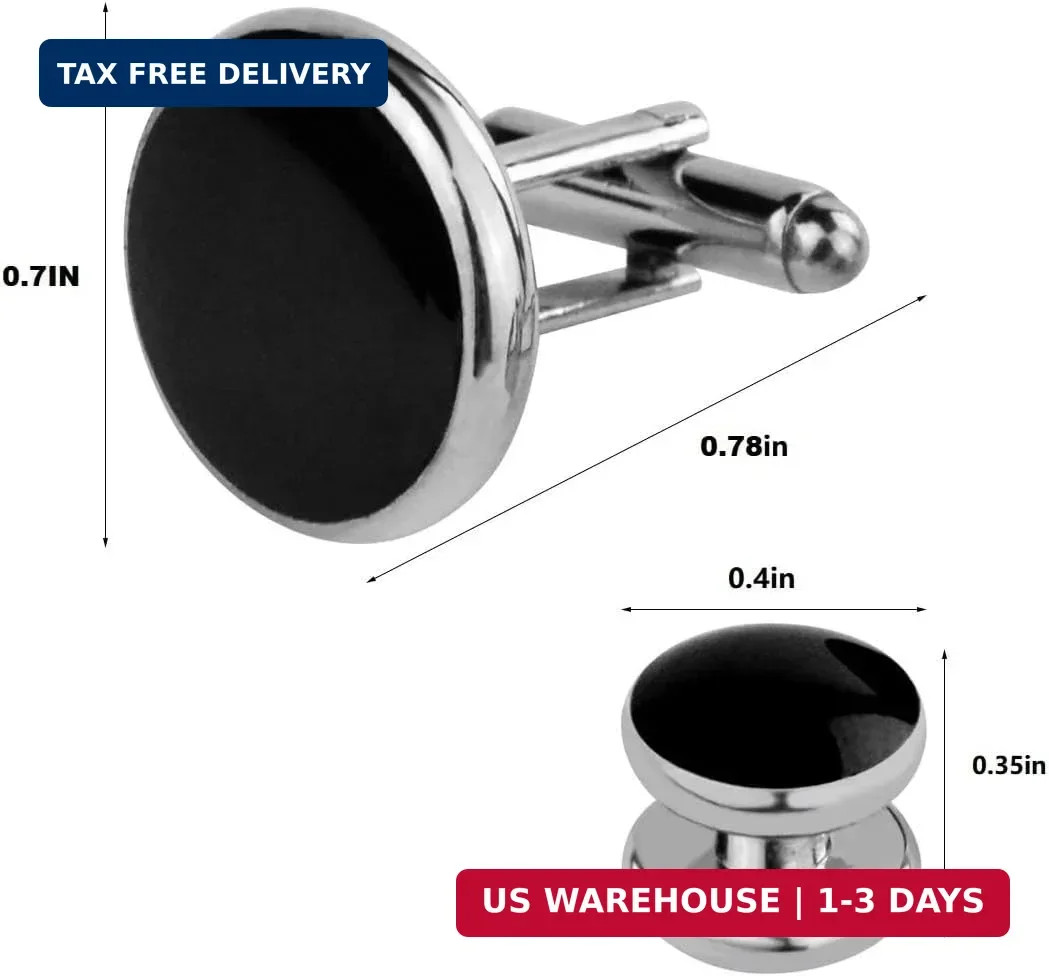 Tuxedo Studs and Cufflinks Set, Mens Cufflinks and Cuff Studs Set Cuff Links Sta