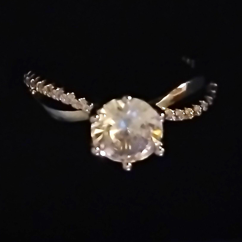 Moissanite Solitaire Engagement Ring Size 6 To 8 Accent Band 2mm