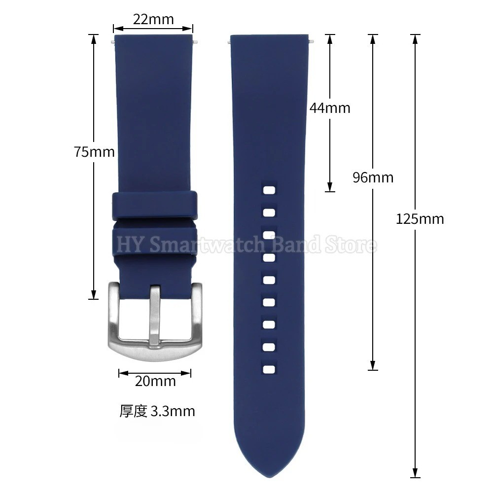 Universal Silicone Watch Strap 18-24mm Quick Release Rubber Sport Band