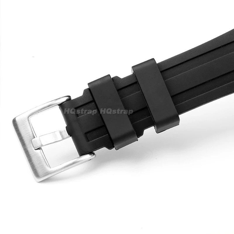 4Pcs Black Watch Band 22mm Silicone Loop Ring Strap Holder Accessories