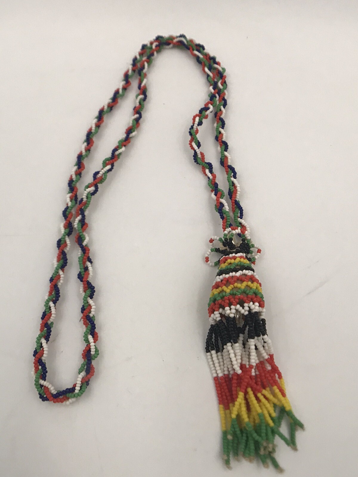 Vintage 1960s Handcrafted Beaded Necklace South Asia Borneo Tribal Ethnic