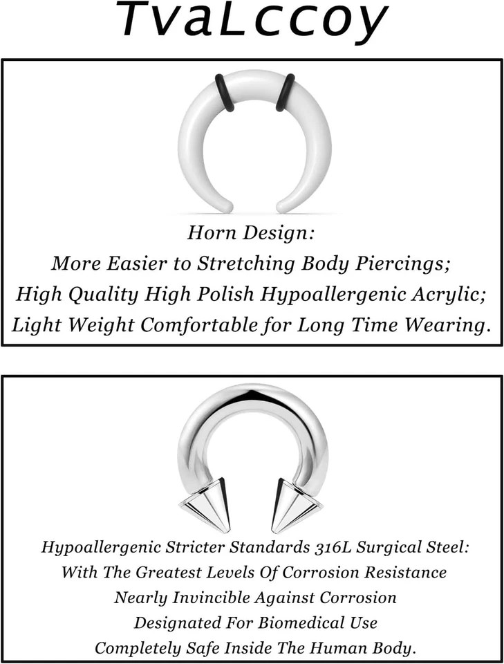 Septum Stretching Kit 14g 12g 14 8g 6g 4g 14 12 Gauge Big Nose Piercing Rings…