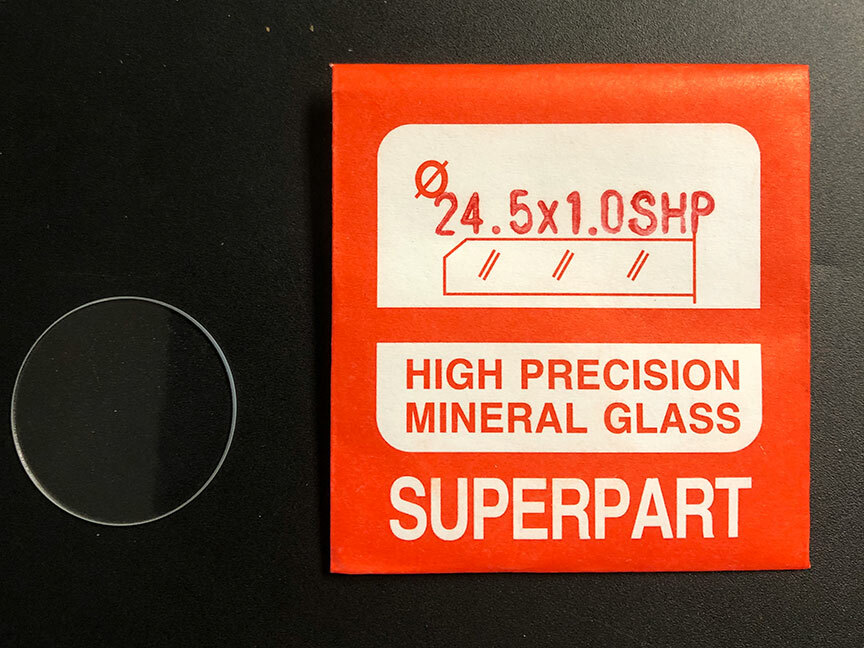 1.0mm Thick Flat Round Mineral Glass Watch Crystal 24.1mm – 25.0mm Diameter