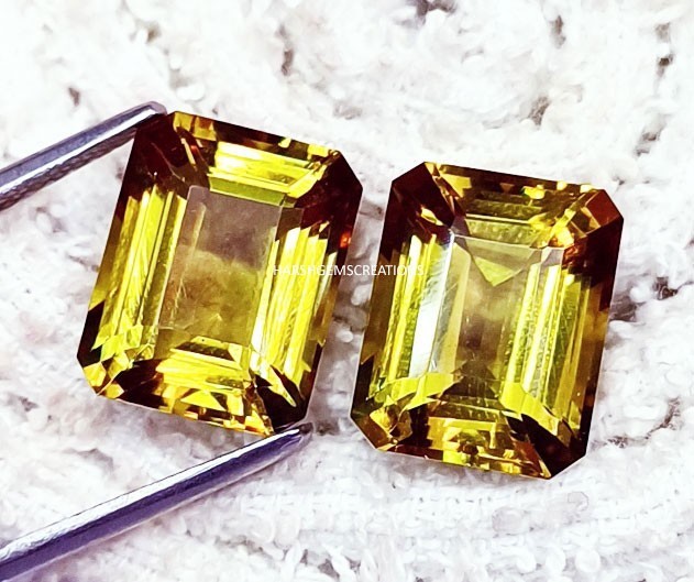 20+ Ct Zultanite Color Change Emerald Cut Pair Certified Loose Gemstone HZ04