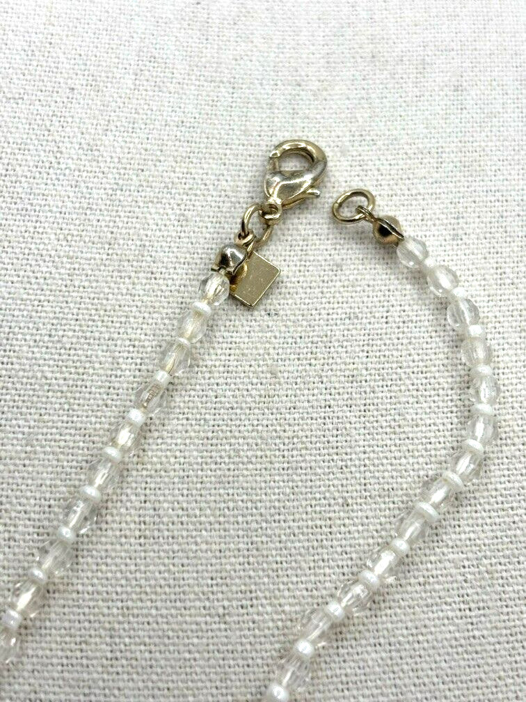 Banana Republic Champagne Cream White And Gold Graduated Bead Necklace 30 Inch