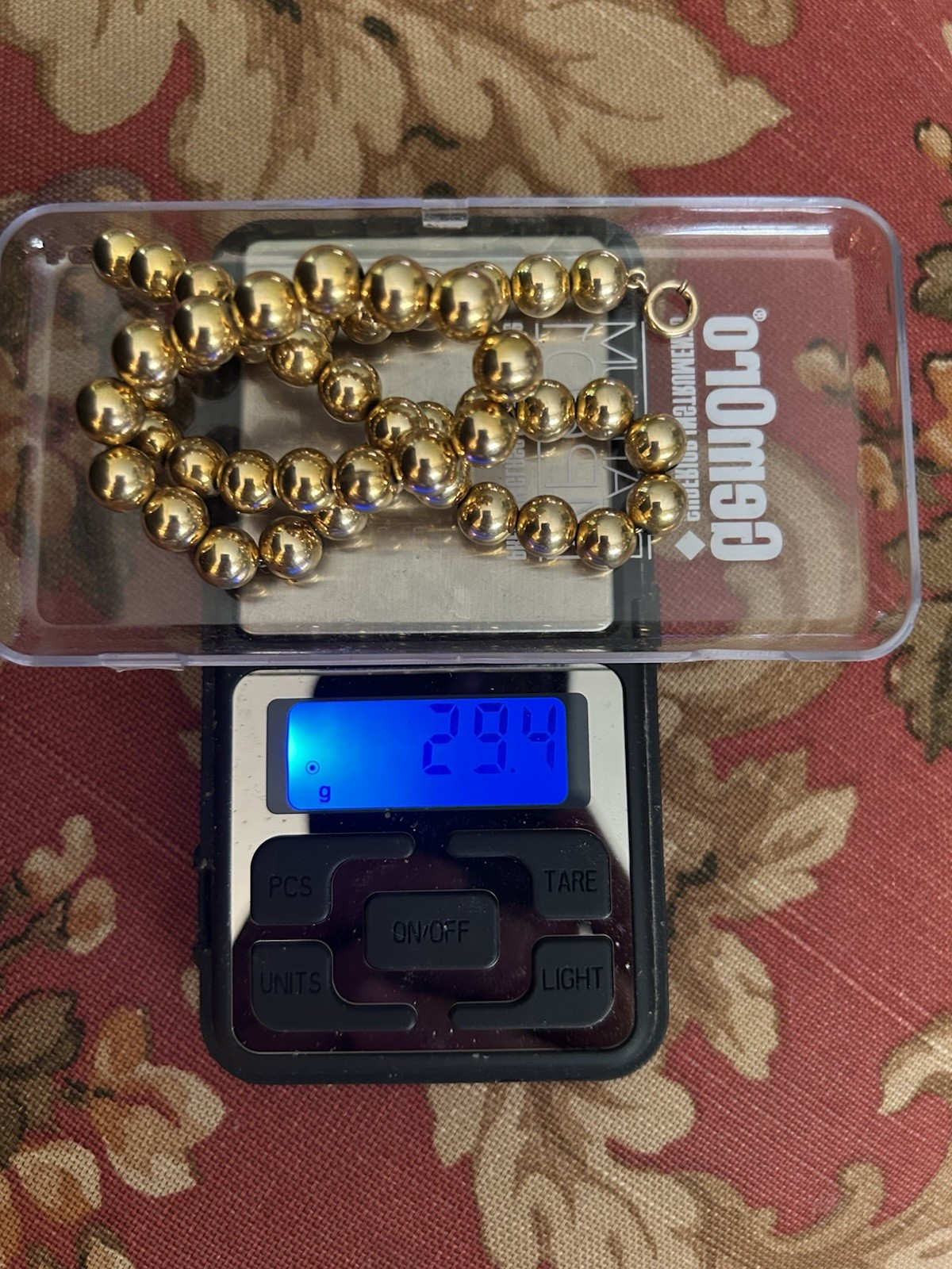 Vintage 10k-12k Gold Filled Bead Ball Necklace 29 Grams 15”