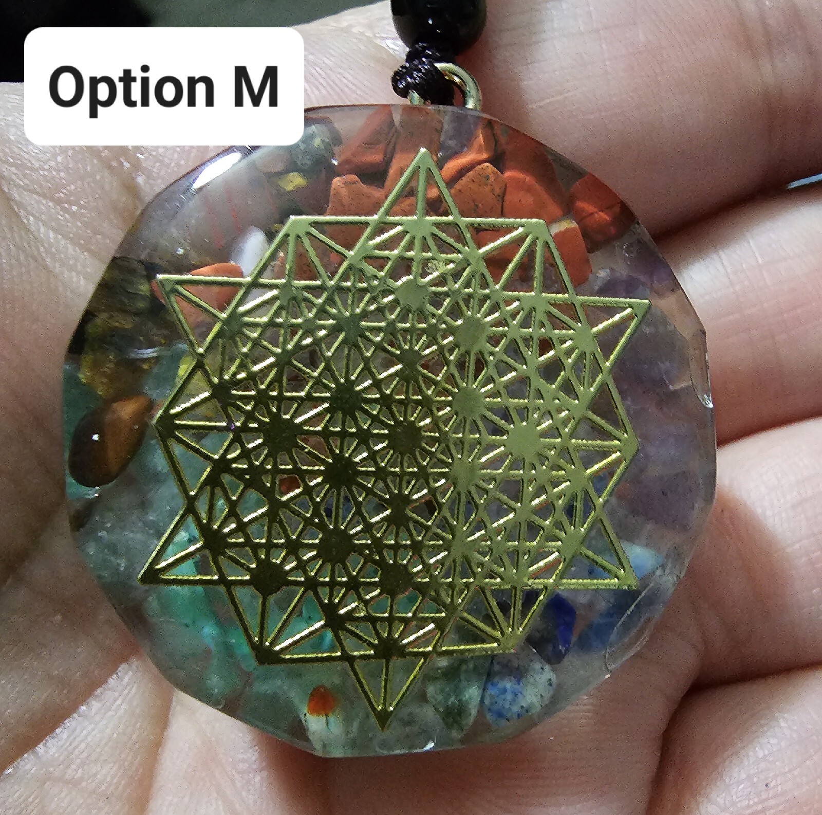 Orgonite 7 Chakra Healing Necklace EMF Protection, Meditation, Reiki