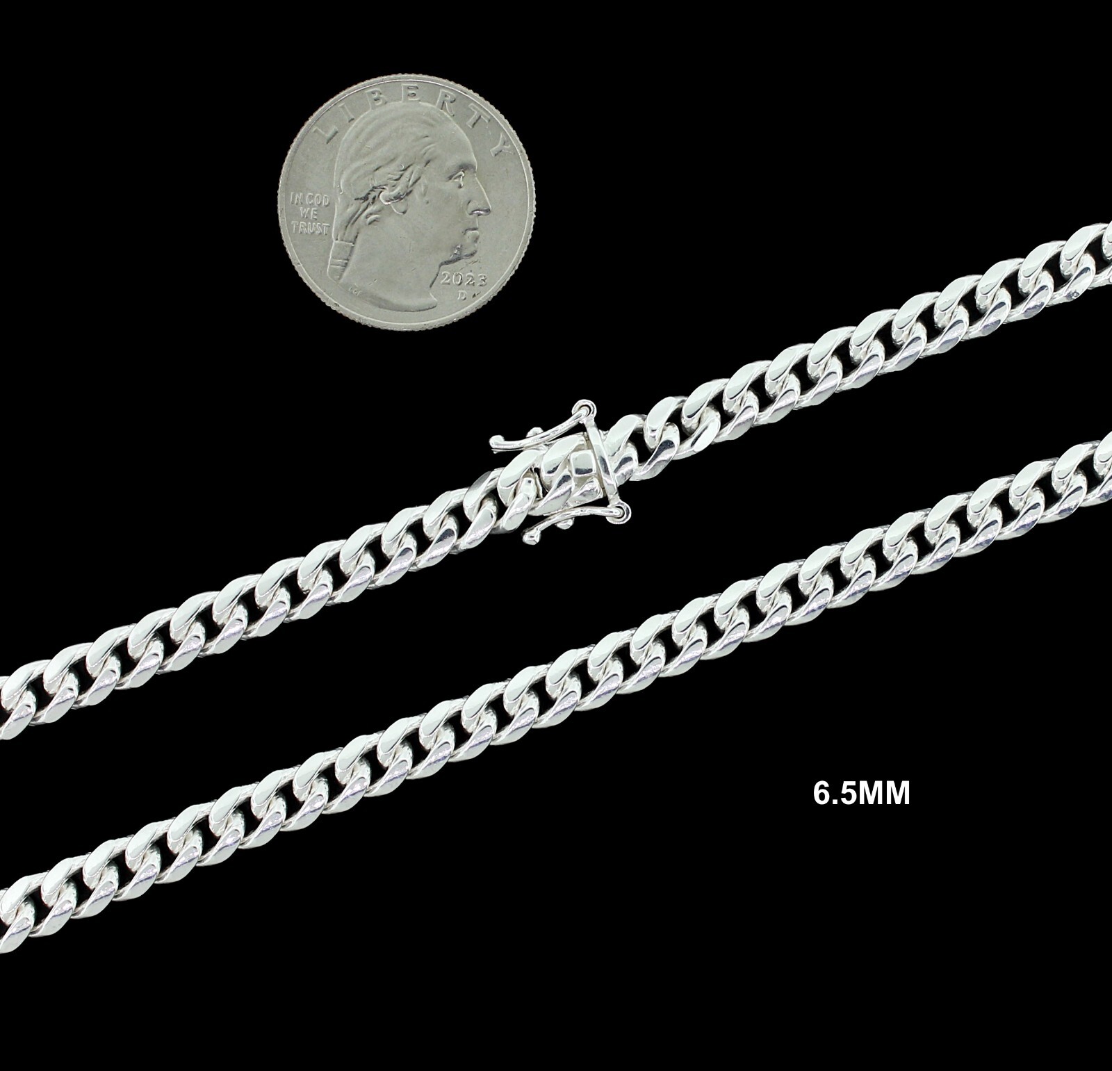 Real Miami Cuban Link Chain Or Bracelet Solid 925 Sterling Silver Box Lock ITALY