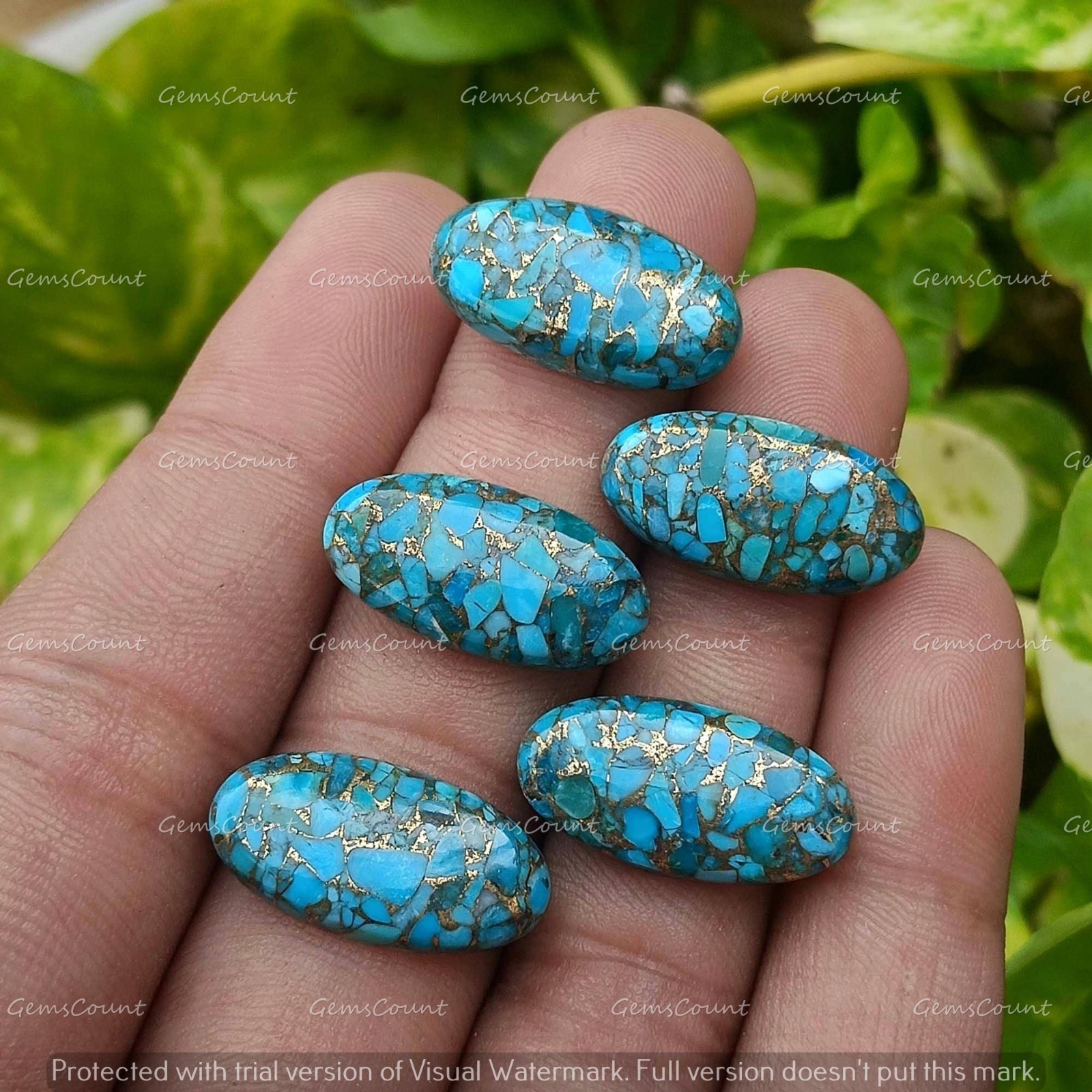 Natural Blue Copper Turquoise Long Oval Cabochon Smooth Gemstone 5x10mm-15x30mm