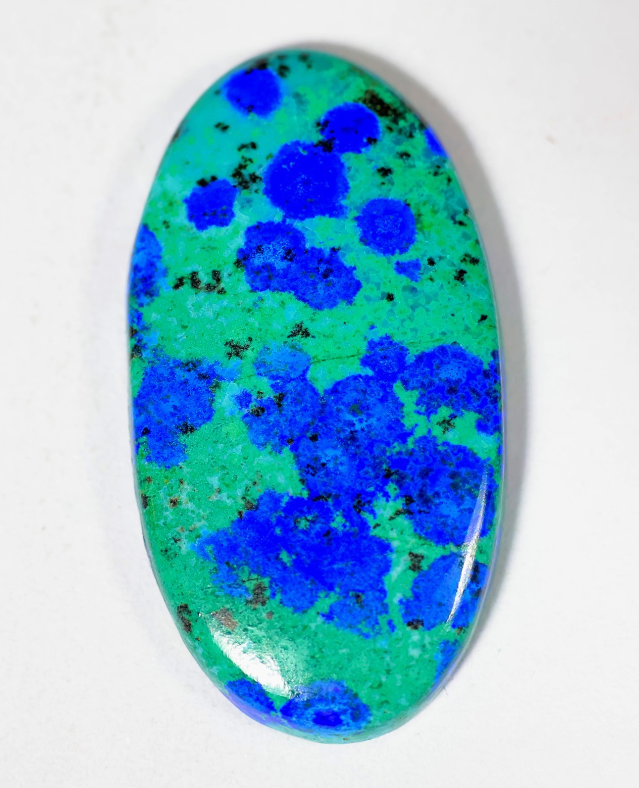 33 Ct 5X19X33 mm NATURAL BLUE AZURITE MALACHITE OVAL CABOCHON GEMSTONE-KS-136