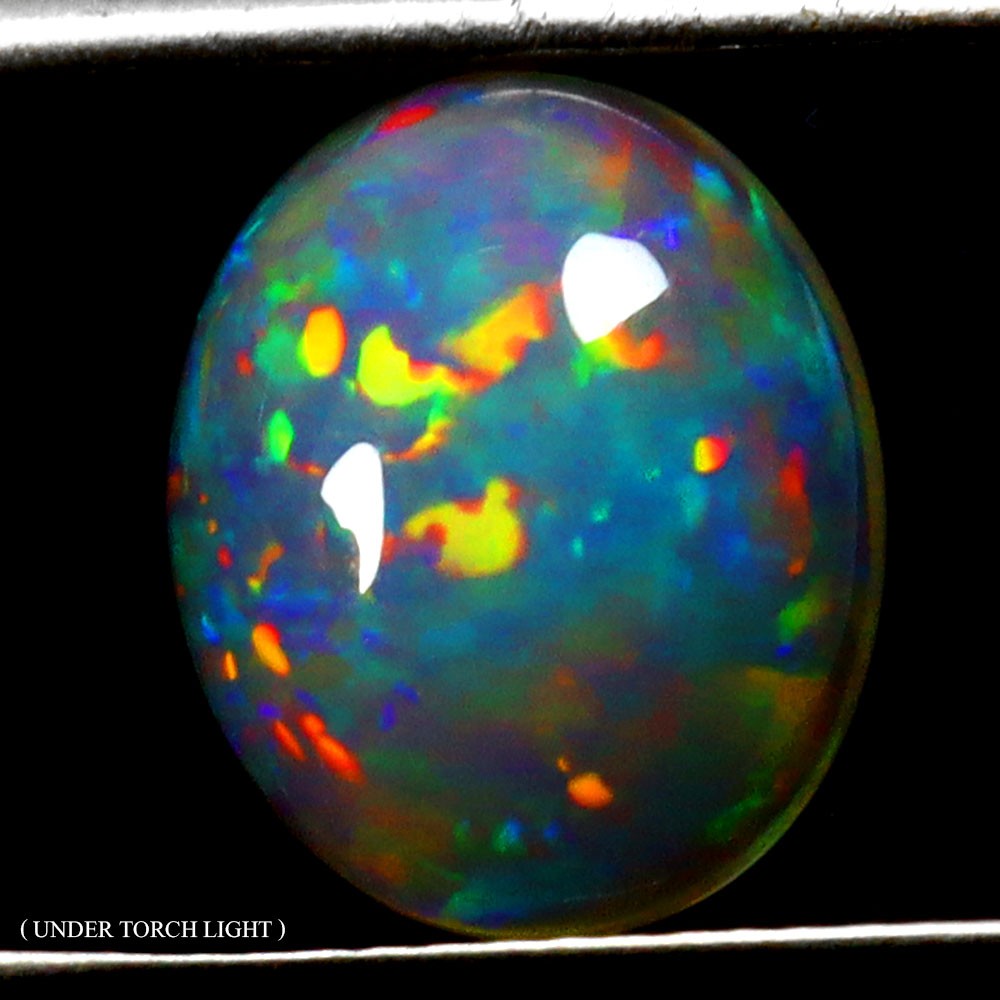 Oval AAA Floral Flash Play Of Color Crystal Fire Opal 2.88ct 12x10mm Gemstone