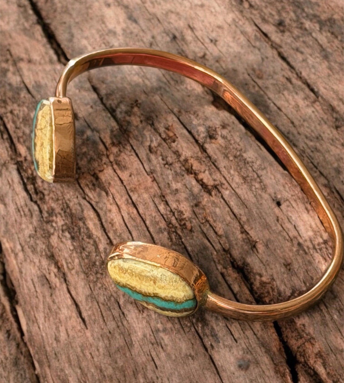 Royston Ribbon Turquoise Copper Stacker Cuff Bracelet Southwestern